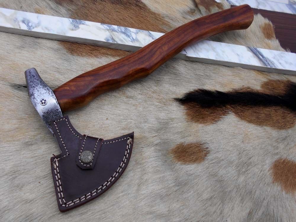 Tomahawk Axe bearded hiking battle axe 14 Inches long Hand Carbon steel