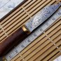 10"Long hand forged Twist pattern Damascus steel hunting Knife Rose wood round