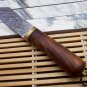 10"Long hand forged Twist pattern Damascus steel hunting Knife Rose wood round