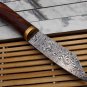10"Long hand forged Twist pattern Damascus steel hunting Knife Rose wood round