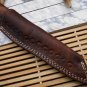 10"Long hand forged Twist pattern Damascus steel hunting Knife Rose wood round