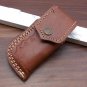 Blue Bone Damascus Folding Knife, Thumb knob, Leather sheath, Engraved Bolster