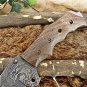 Tracker Knife 14" Full Tang Damascus Steel Tanto balde, Rose Wood, Cow sheath