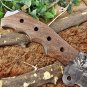 Tracker Knife 14" Full Tang Damascus Steel Tanto balde, Rose Wood, Cow sheath