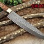 Damascus Steel kitchen Knife 13 Inches full tang 8.5" long Hand Forged blade
