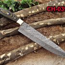 Damascus Steel kitchen chef Knife 13" full tang Hand Forged blade, 2 tone wood