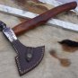 Tomahawk Axe bearded hiking battle axe, High carbon steel, Rose wood scale
