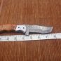 8" Tracker Folding Damascus knife, Engraved bird bolster, Liner lock, Cow sheath