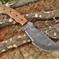 10" Tracker Knife Hand Forged Twist Pattern Full Tang Damascus Steel, Rose Wood