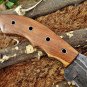 10" Tracker Knife Hand Forged Twist Pattern Full Tang Damascus Steel, Rose Wood