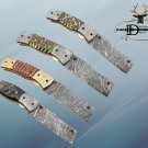 Tanto blade Damscus folding knife, Multi color Jigged engraved razen, Cow Sheath