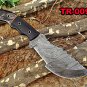 TRACKER KNIFE 10" LONG FULL TANG HAND FORGED DAMASCUS BLADE IN 3 SCALES, SHEATH