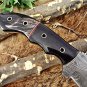 TRACKER KNIFE 10" LONG FULL TANG HAND FORGED DAMASCUS BLADE IN 3 SCALES, SHEATH