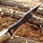 TRACKER KNIFE 10" LONG FULL TANG HAND FORGED DAMASCUS BLADE IN 3 SCALES, SHEATH