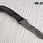 9.5" Long Carving Knife Custom Hand Forged Full Tang Damascus Steel, Sheath