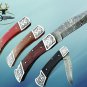 9" Damascus steel folding knife W/back lock 4 colors Hand engraved Steel bolster