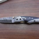 8" Hand forged Damascus steel folding knife with Pocket clip & Damascus Bolster