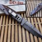 8" Hand forged Damascus steel folding knife with Pocket clip & Damascus Bolster