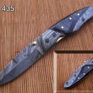 8" Hand forged Damascus steel folding knife with Pocket clip & Damascus Bolster