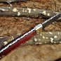 9" full tang blade Damascus steel skinning pocket camping knife, Cow hide sheath