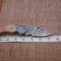 Damascus folding camping knife, 7.5" Various scales available, Leather sheath