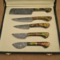 Camouflag scale 5 pieces Kitchen knife set, Overall 42" long, suede roll sheath