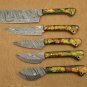 Camouflag scale 5 pieces Kitchen knife set, Overall 42" long, suede roll sheath