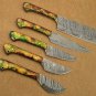Camouflag scale 5 pieces Kitchen knife set, Overall 42" long, suede roll sheath