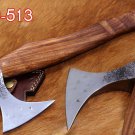 Camper Axe, 15" long Hand Forg High carbon steel Voyager axe, Cow sheath