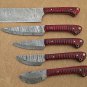 5 piece Kitchen knife set, Chef, cleaver, Win color Jigged scale, Suede Roll bag