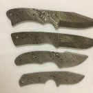 4 pieces blank blade set, over 32" long hand forged Damascus steel knives