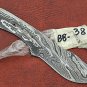 Clip point blank blade, 8.5" hand forged Damascus steel knife with 4" cutting