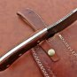 9" long Damascus steel full tang blade meat & vegetable cleaver, Leather sheath