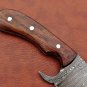 9" long Damascus steel full tang blade meat & vegetable cleaver, Leather sheath