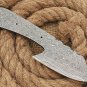 8" long rain drop pattern Damascus steel gut hook skinning blank blade, 5mm