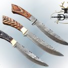 11" long trailing point blade skinning knife with sheath, 3 colors available