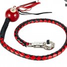 Motorcycle 42 Long 1/2 Diameter Blk/Red Get back Whip with No. 7 Pool Ball New