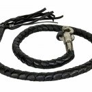 Motorcycle Handlebar 42 Long 1/2 Diameter Blk Get back Whip Real Leather New