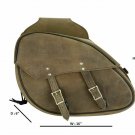 Motorcycle 2 pc Medium Distressed Antique Brown Real Leather Saddlebag Luggage