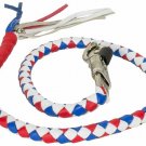 Motorcycle Handlebar 42" Long 1/2 Diameter Red/White and Blue Get back Whip New