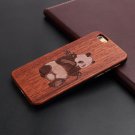 Natural U I Brand New Wood Phone Case For iPhone 5 5S 6 6S 6Plus 7 panda (iP6_6sPlus)