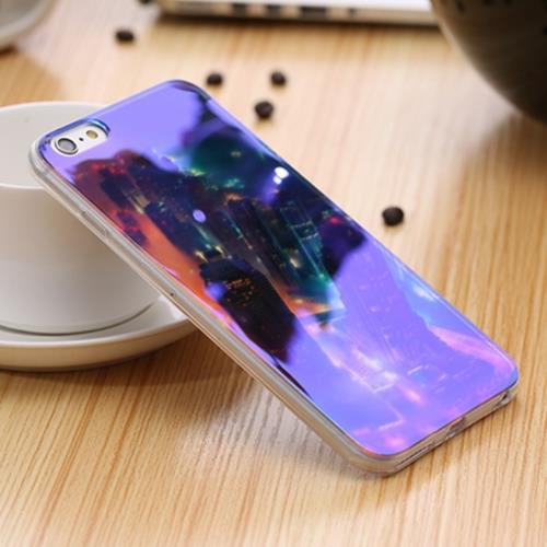 KISSCASE For iPhone 7 6 Case Coque Blue Ray Light Clear Transparent Cover Phone 1 (ip8)