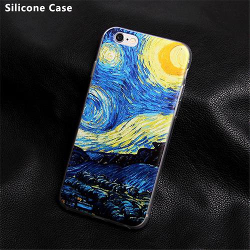 MISSCASE Phone Case for iphone Plus Soft Silicone Van Gogh Star print TPU 19 (ip8Plus)