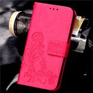 For iPhone 7 Plus 4S 5S 4 5 6 S Leather Flip Case For Samsung Galaxy Rose Red (S6)