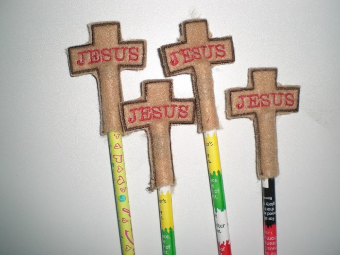Cross Pencil Toppers Machine Embroidery Design