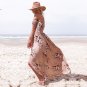 Size S Apricot Floral Off Shoulder Maxi Dress