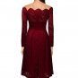 Size M Red Lace Women Swing Vintage Dress (4 Color)