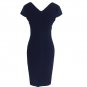 Size L Blue Lace Women Pencil Dress