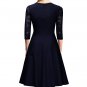 Size M Blue Swing Vintage 1950s Women Dress