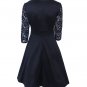 Size M Blue Swing Vintage 1950s Women Dress